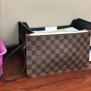 Authentic LV wristlet monogram , light pink inside